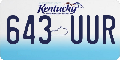 KY license plate 643UUR