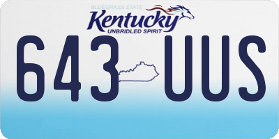 KY license plate 643UUS