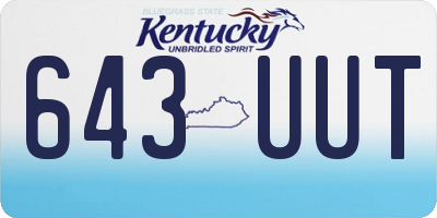 KY license plate 643UUT