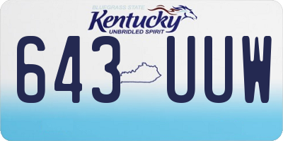 KY license plate 643UUW