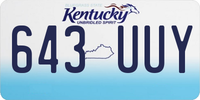 KY license plate 643UUY