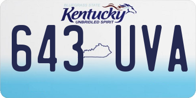 KY license plate 643UVA