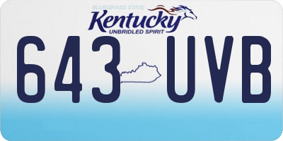 KY license plate 643UVB