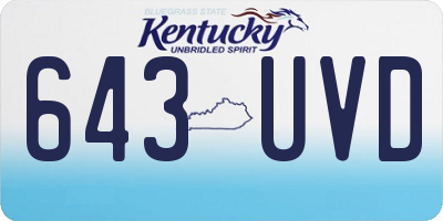 KY license plate 643UVD