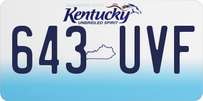 KY license plate 643UVF