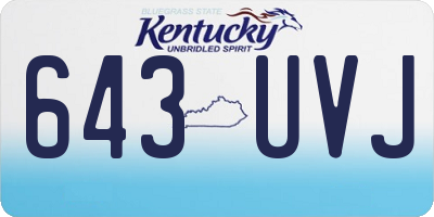 KY license plate 643UVJ