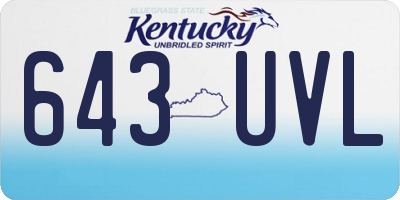 KY license plate 643UVL