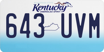 KY license plate 643UVM