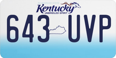KY license plate 643UVP