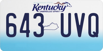 KY license plate 643UVQ