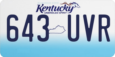 KY license plate 643UVR