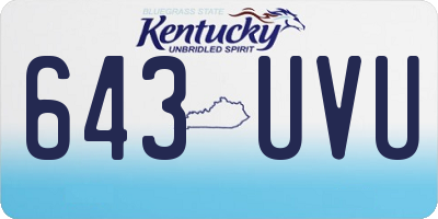 KY license plate 643UVU