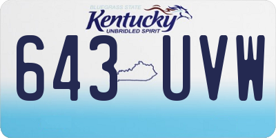 KY license plate 643UVW