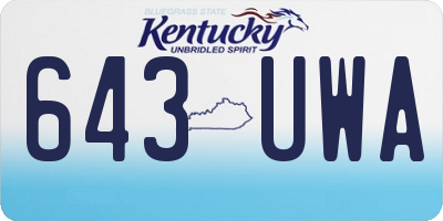 KY license plate 643UWA
