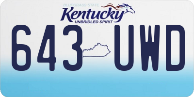 KY license plate 643UWD