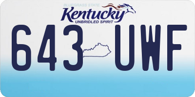 KY license plate 643UWF