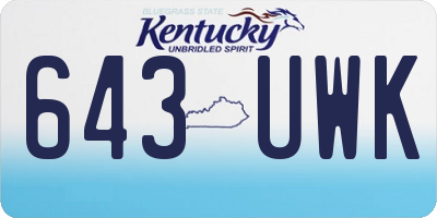 KY license plate 643UWK