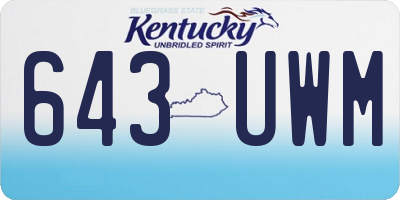 KY license plate 643UWM