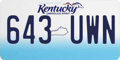 KY license plate 643UWN