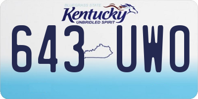 KY license plate 643UWO
