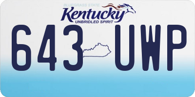 KY license plate 643UWP
