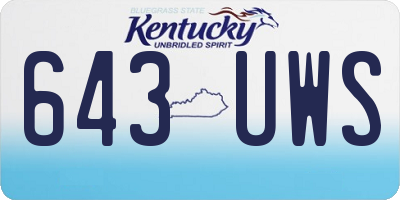 KY license plate 643UWS