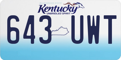 KY license plate 643UWT
