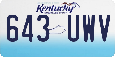 KY license plate 643UWV