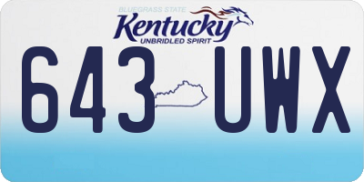 KY license plate 643UWX