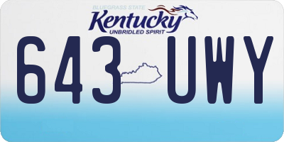 KY license plate 643UWY