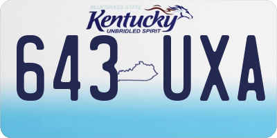 KY license plate 643UXA