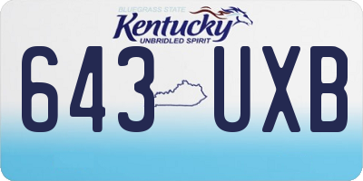 KY license plate 643UXB