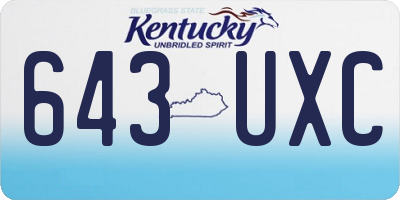 KY license plate 643UXC