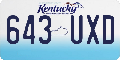 KY license plate 643UXD