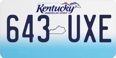 KY license plate 643UXE
