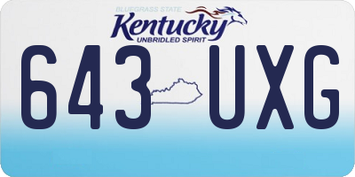 KY license plate 643UXG
