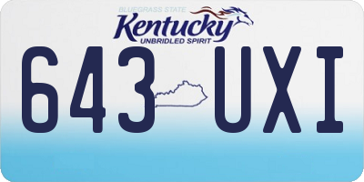 KY license plate 643UXI