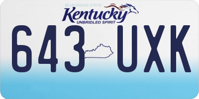 KY license plate 643UXK
