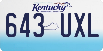 KY license plate 643UXL