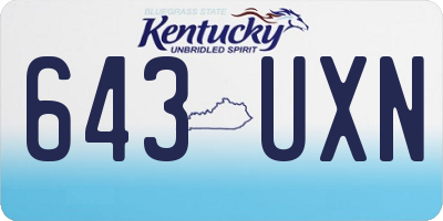 KY license plate 643UXN
