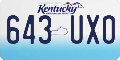 KY license plate 643UXO