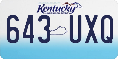 KY license plate 643UXQ