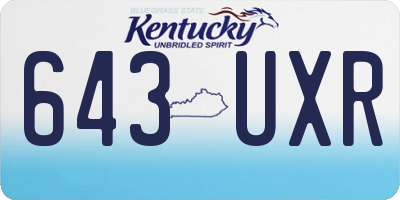 KY license plate 643UXR