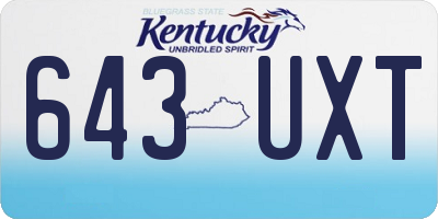 KY license plate 643UXT