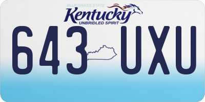 KY license plate 643UXU