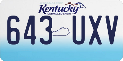 KY license plate 643UXV