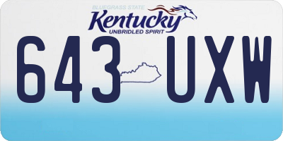 KY license plate 643UXW