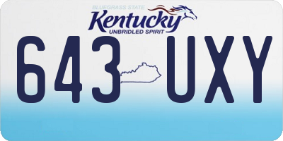 KY license plate 643UXY