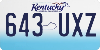 KY license plate 643UXZ