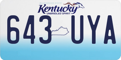 KY license plate 643UYA
